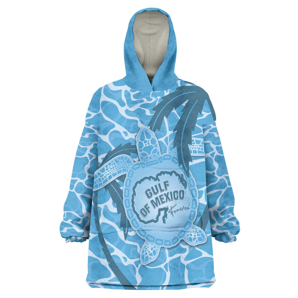 Gulf of Mexico Forever Wearable Blanket Hoodie Mexican Turtle Blue Version