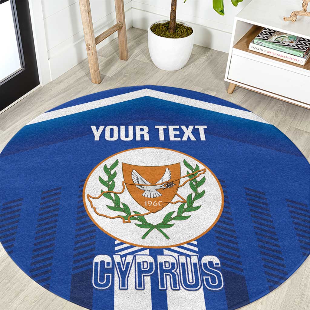 Custom Cyprus Football Round Carpet Go Champions