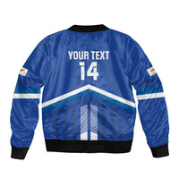 Custom Cyprus Football Sleeve Zip Bomber Jacket Go Champions