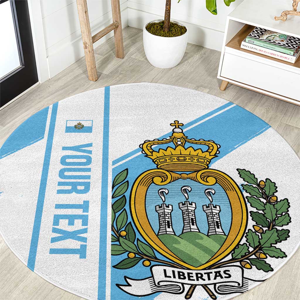 Custom San Marino Football Round Carpet Come On La Serenissima