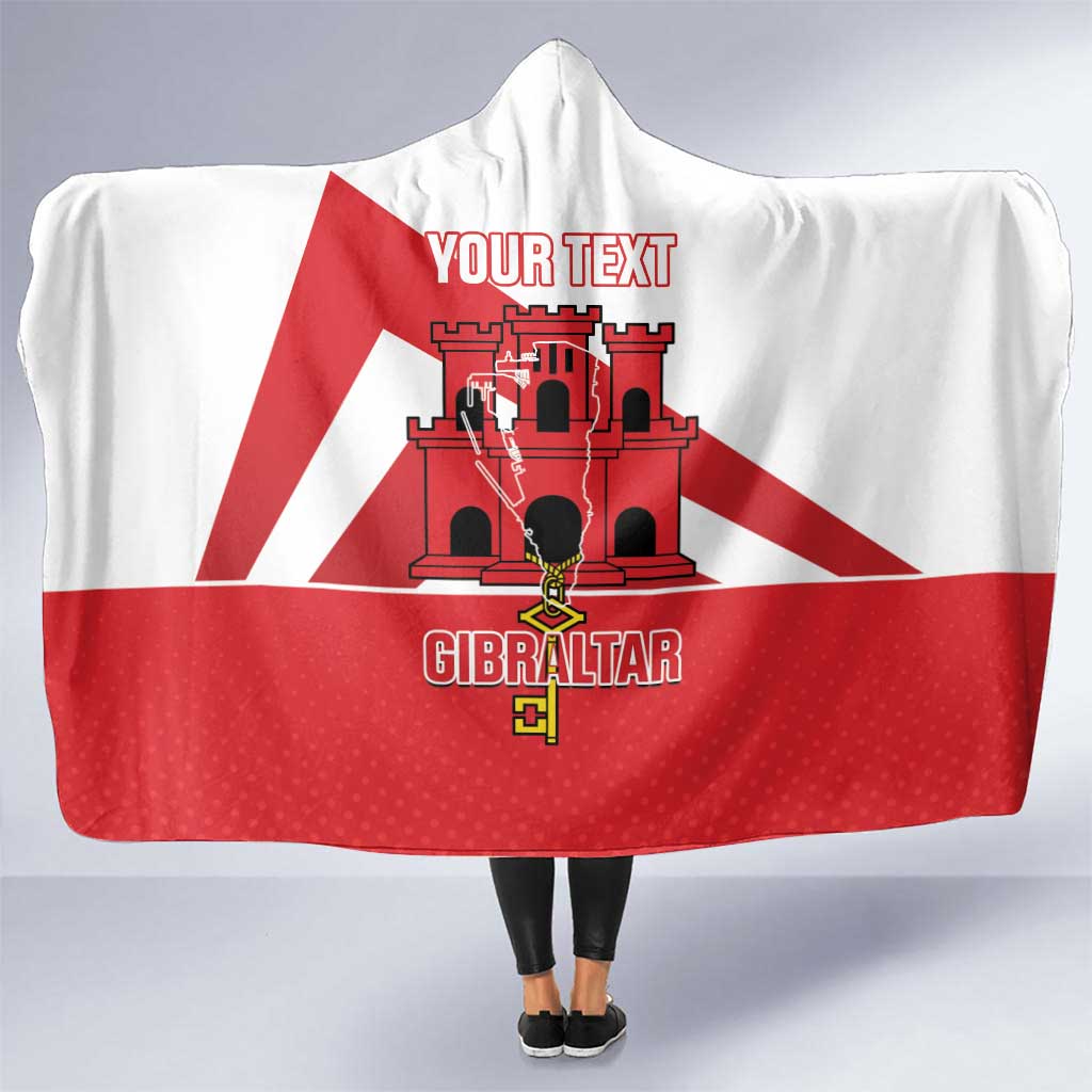 Custom Gibraltar Football Hooded Blanket Castle And Key Sporty Style