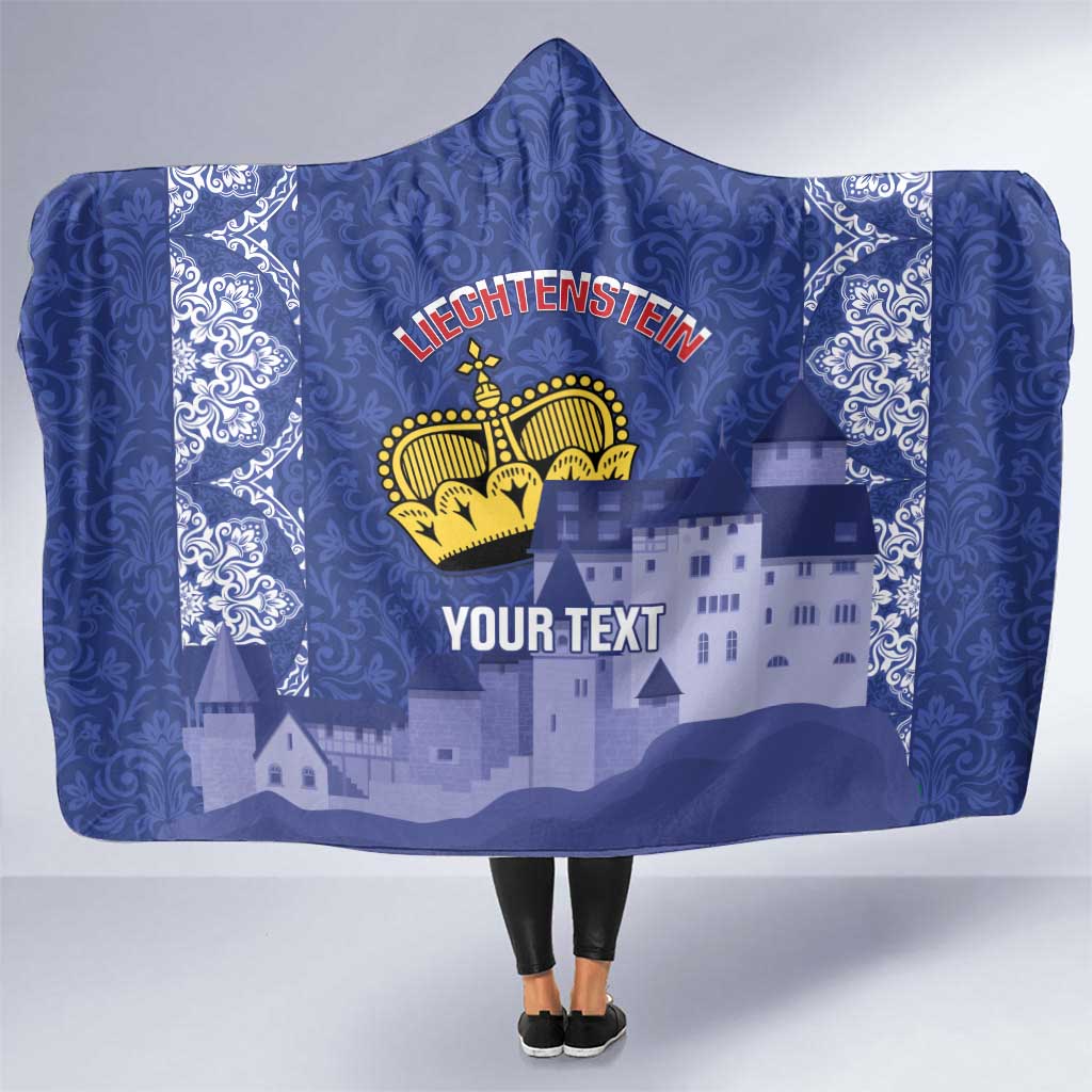 Custom Liechtenstein Football Hooded Blanket Go Blue-Reds Gutenberg Castle