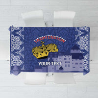 Custom Liechtenstein Football Tablecloth Go Blue-Reds Gutenberg Castle