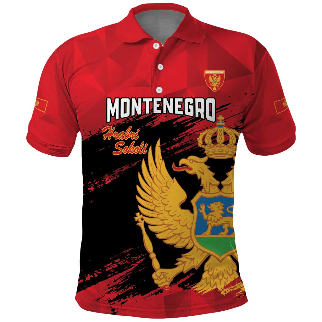 Custom Montenegro Football Polo Shirt Hrabri Sokoli Grunge Style