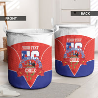 Personalized Chile Independence Day Laundry Basket Chilean Code 56 Copihue Flowers
