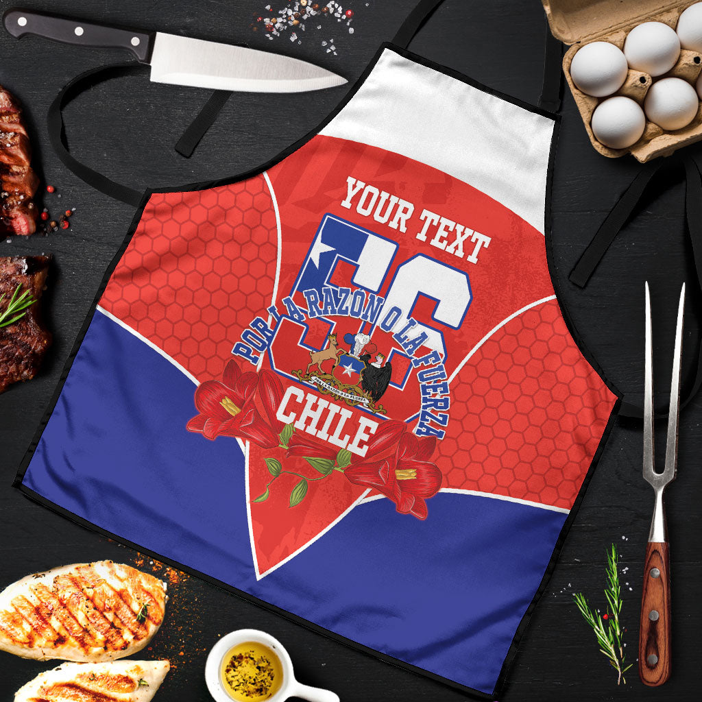 Personalized Chile Independence Day Apron Chilean Code 56 Copihue Flowers