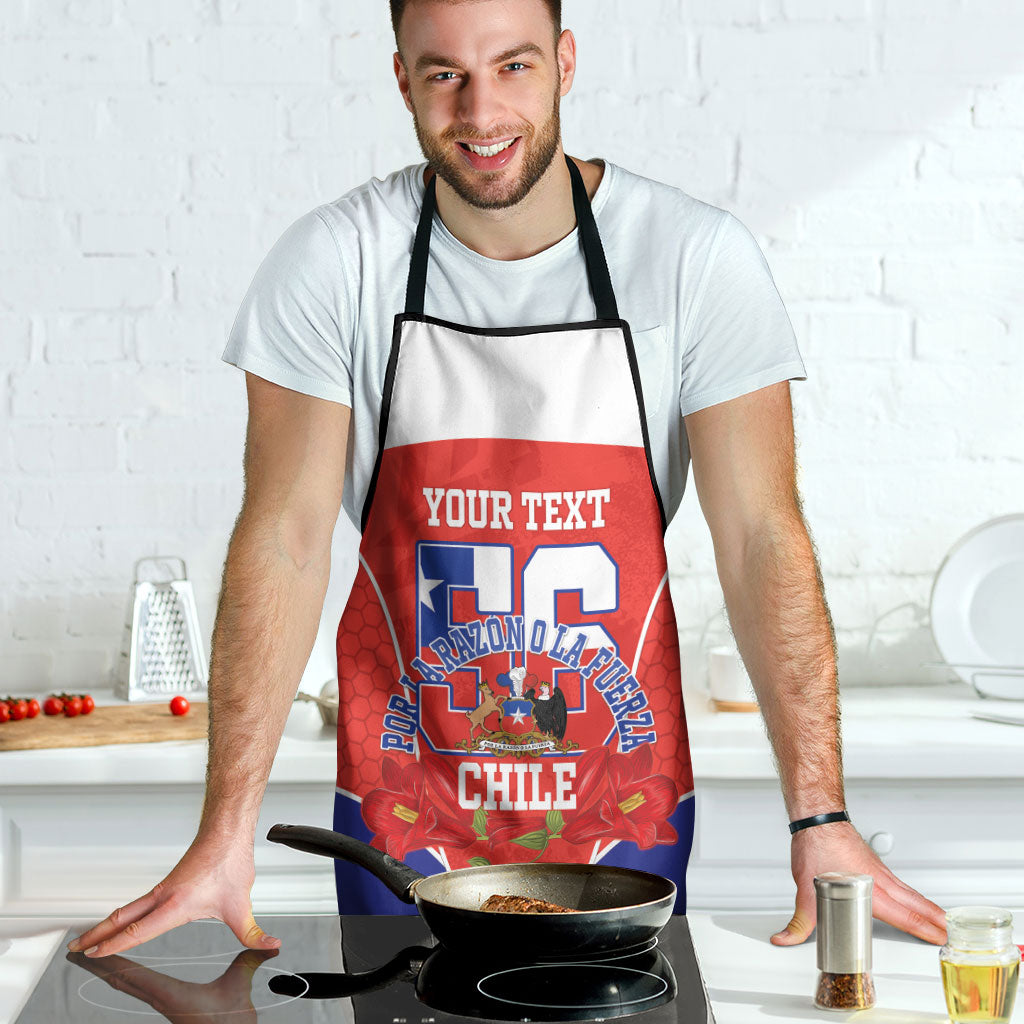 Personalized Chile Independence Day Apron Chilean Code 56 Copihue Flowers