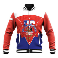 Personalized Chile Independence Day Baseball Jacket Chilean Code 56 Copihue Flowers
