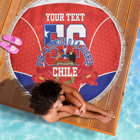 Personalized Chile Independence Day Beach Blanket Chilean Code 56 Copihue Flowers