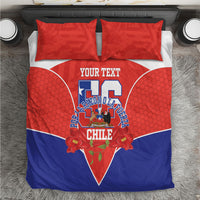 Personalized Chile Independence Day Bedding Set Chilean Code 56 Copihue Flowers
