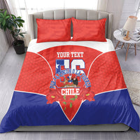 Personalized Chile Independence Day Bedding Set Chilean Code 56 Copihue Flowers