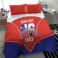 Personalized Chile Independence Day Bedding Set Chilean Code 56 Copihue Flowers