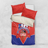 Personalized Chile Independence Day Bedding Set Chilean Code 56 Copihue Flowers