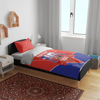 Personalized Chile Independence Day Bedding Set Chilean Code 56 Copihue Flowers