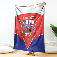 Personalized Chile Independence Day Blanket Chilean Code 56 Copihue Flowers