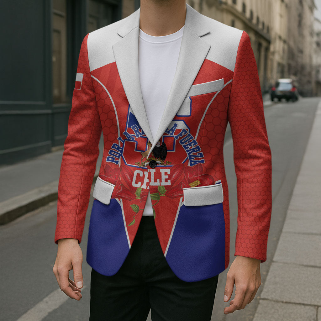 Personalized Chile Independence Day Blazer Chilean Code 56 Copihue Flowers