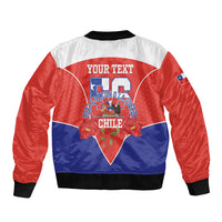 Personalized Chile Independence Day Bomber Jacket Chilean Code 56 Copihue Flowers