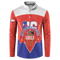 Personalized Chile Independence Day Button Sweatshirt Chilean Code 56 Copihue Flowers