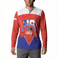 Personalized Chile Independence Day Button Sweatshirt Chilean Code 56 Copihue Flowers