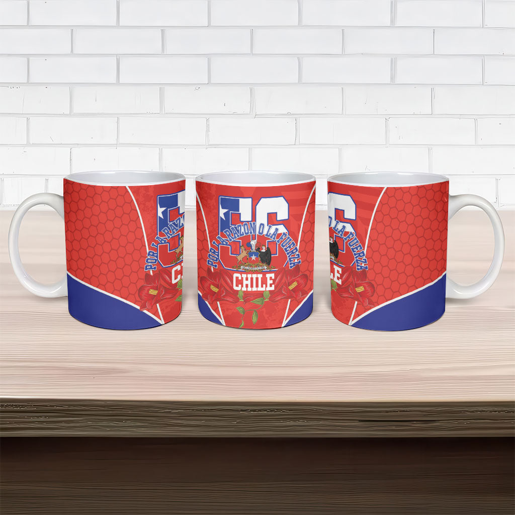Chile Independence Day Ceramic Mug Chilean Code 56 Copihue Flowers