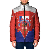 Personalized Chile Independence Day Padded Jacket Chilean Code 56 Copihue Flowers
