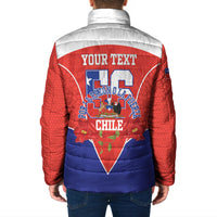Personalized Chile Independence Day Padded Jacket Chilean Code 56 Copihue Flowers