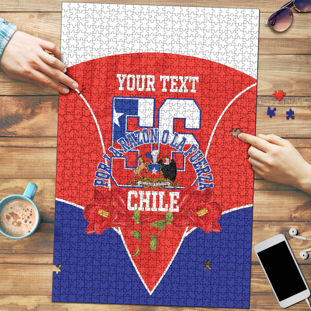 Personalized Chile Independence Day Puzzle Chilean Code 56 Copihue Flowers