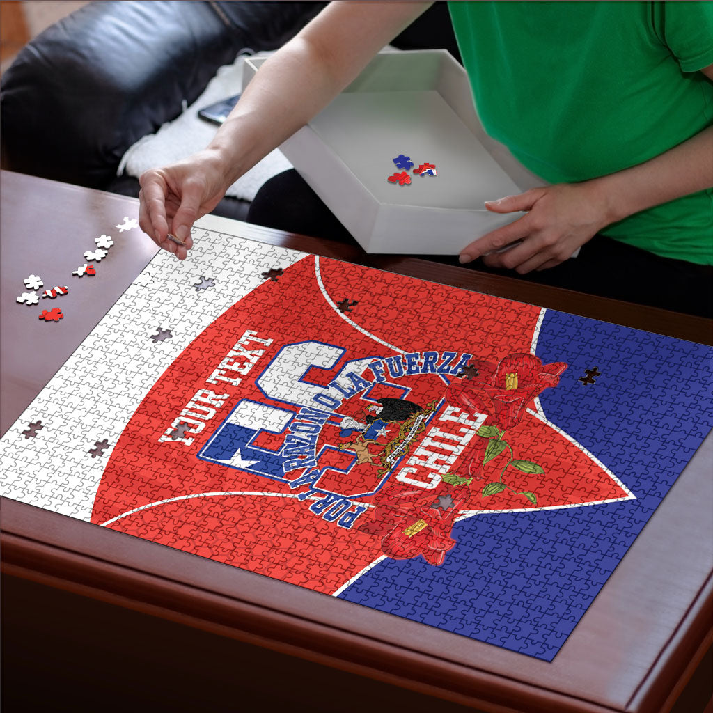 Personalized Chile Independence Day Puzzle Chilean Code 56 Copihue Flowers
