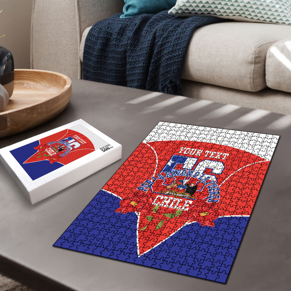 Personalized Chile Independence Day Puzzle Chilean Code 56 Copihue Flowers