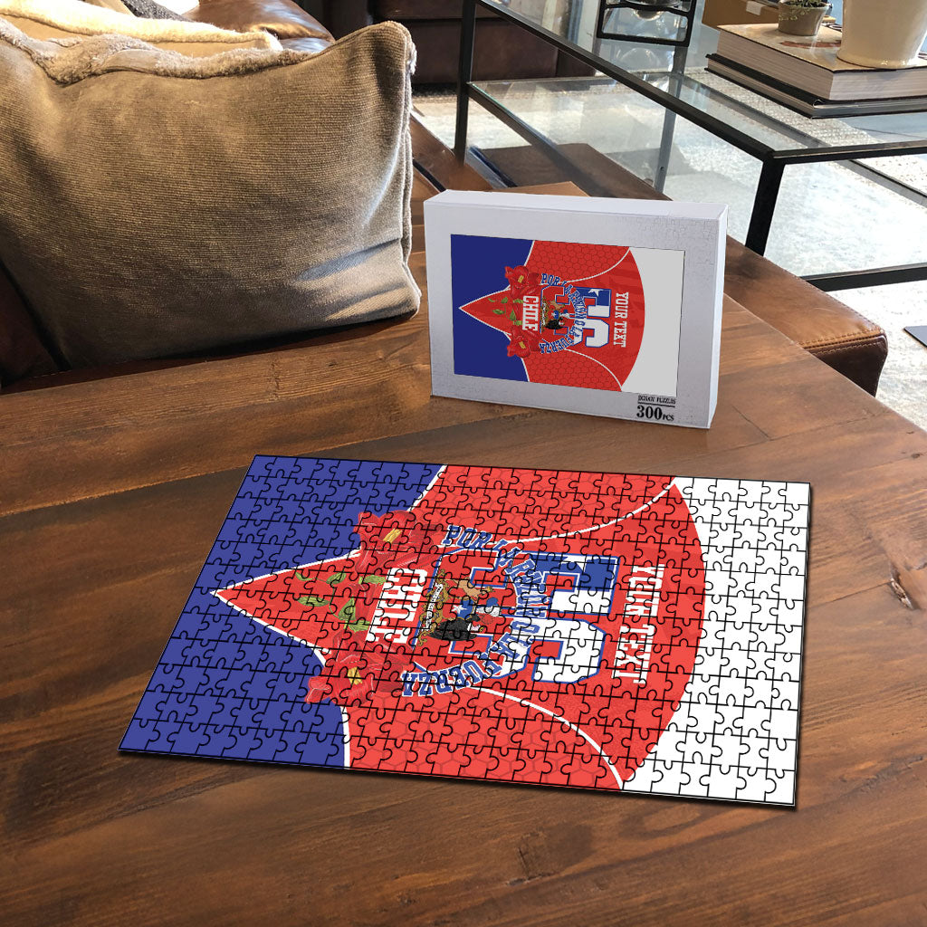 Personalized Chile Independence Day Puzzle Chilean Code 56 Copihue Flowers