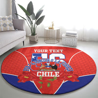 Personalized Chile Independence Day Round Carpet Chilean Code 56 Copihue Flowers