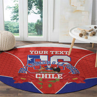 Personalized Chile Independence Day Round Carpet Chilean Code 56 Copihue Flowers