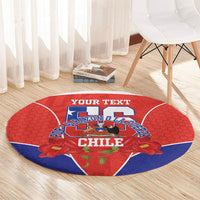 Personalized Chile Independence Day Round Carpet Chilean Code 56 Copihue Flowers