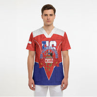 Personalized Chile Independence Day Scrub Top Chilean Code 56 Copihue Flowers