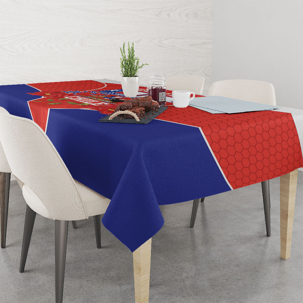 Personalized Chile Independence Day Tablecloth Chilean Code 56 Copihue Flowers