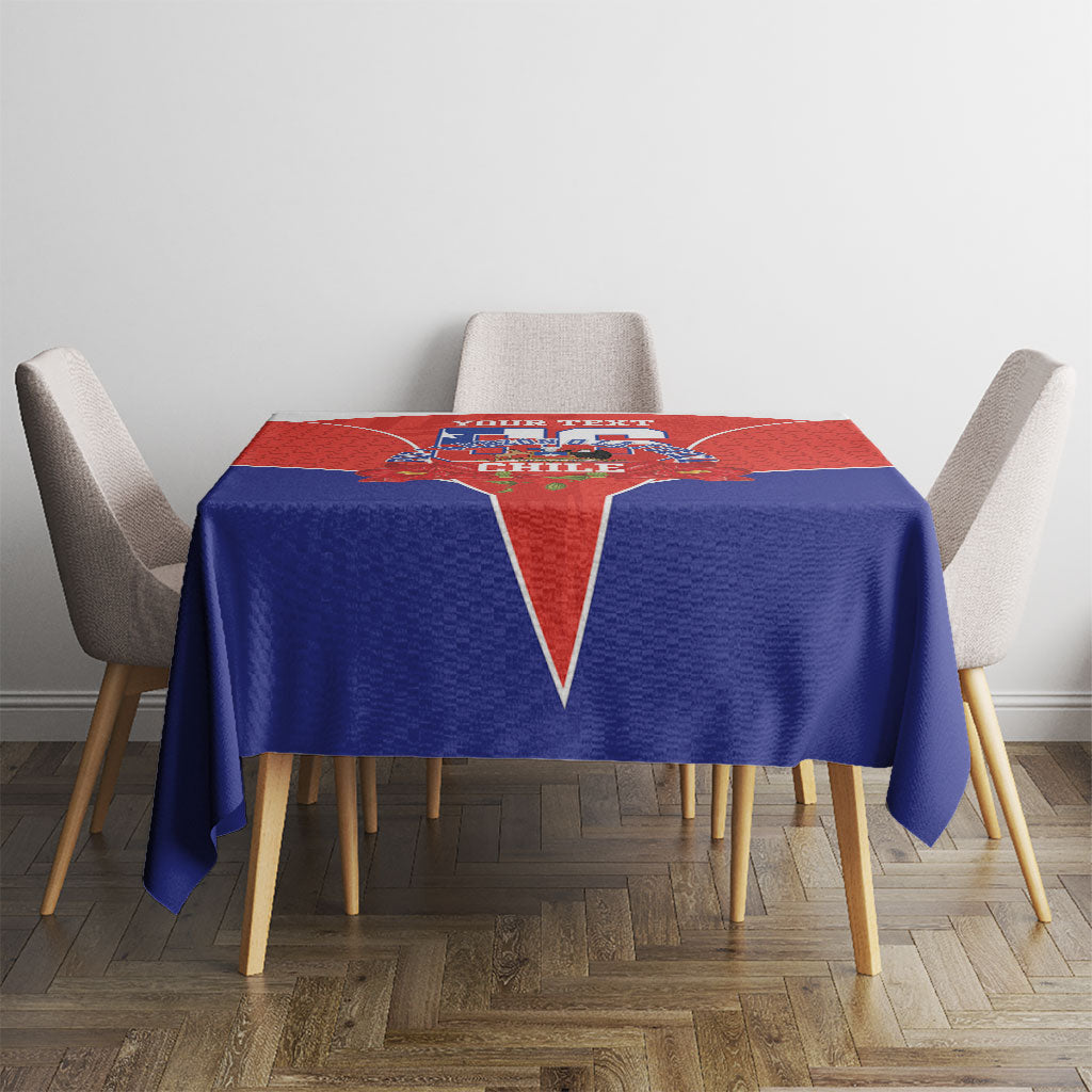 Personalized Chile Independence Day Tablecloth Chilean Code 56 Copihue Flowers