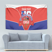 Personalized Chile Independence Day Tapestry Chilean Code 56 Copihue Flowers