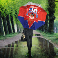 Personalized Chile Independence Day Umbrella Chilean Code 56 Copihue Flowers
