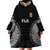 Fiji Rugby Wearable Blanket Hoodie 2023 Fijian Tapa Pattern World Cup Black - Wonder Print Shop