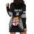 Custom Fiji Rugby Hoodie Dress 2023 Fijian Tapa Pattern World Cup Black - Wonder Print Shop