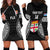 Custom Fiji Rugby Hoodie Dress 2023 Fijian Tapa Pattern World Cup Black - Wonder Print Shop