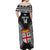 Custom Fiji Rugby Off Shoulder Maxi Dress 2023 Fijian Tapa Pattern World Cup Black - Wonder Print Shop