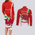 Wales Rugby Couples Matching Long Sleeve Bodycon Dress and Long Sleeve Button Shirts 2023 World Cup Cymru Curve Style - Wonder Print Shop