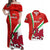 Wales Rugby Couples Matching Off Shoulder Maxi Dress and Hawaiian Shirt 2023 World Cup Cymru Curve Style - Wonder Print Shop