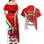 Wales Rugby Couples Matching Off Shoulder Maxi Dress and Hawaiian Shirt 2023 World Cup Cymru Curve Style - Wonder Print Shop