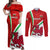 Wales Rugby Couples Matching Off Shoulder Maxi Dress and Long Sleeve Button Shirts 2023 World Cup Cymru Curve Style - Wonder Print Shop