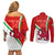 Custom Wales Rugby Couples Matching Off Shoulder Short Dress and Long Sleeve Button Shirts 2023 World Cup Cymru Curve Style - Wonder Print Shop