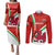 Custom Wales Rugby Couples Matching Puletasi Dress and Long Sleeve Button Shirts 2023 World Cup Cymru Curve Style - Wonder Print Shop