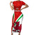 Custom Wales Rugby Short Sleeve Bodycon Dress 2023 World Cup Cymru Curve Style - Wonder Print Shop