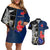 New Zealand And France Rugby Couples Matching Off Shoulder Short Dress and Hawaiian Shirt All Black With Les Bleus Together 2023 World Cup - Wonder Print Shop